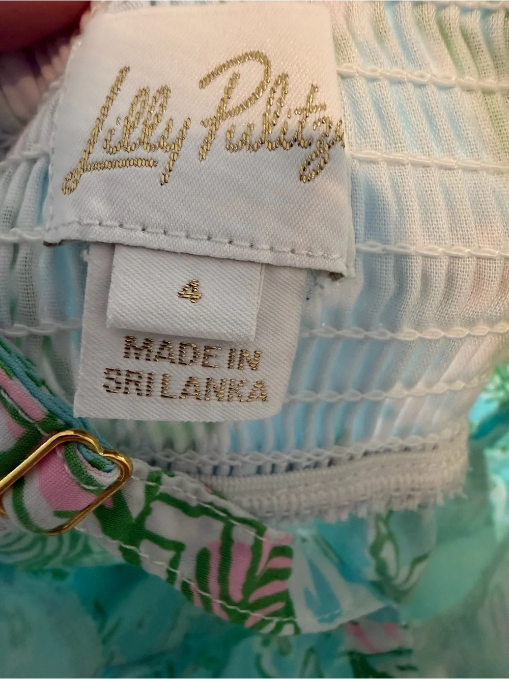 Lilly Pulitzer Girls Light Blue Tropical Print Sundress